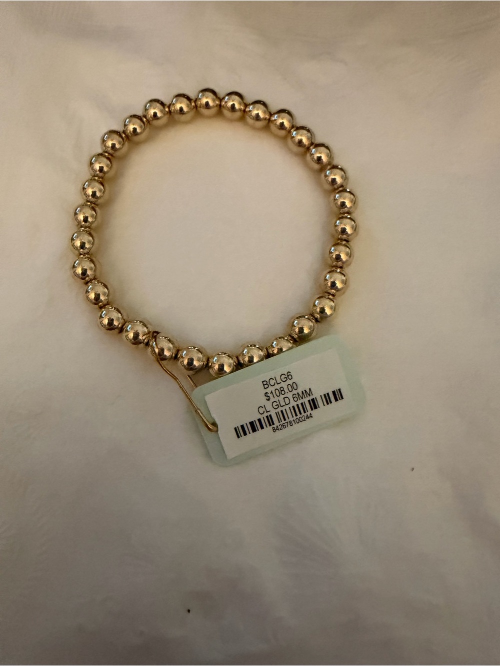 Enewton classic Gold 6mm Bead Stretch Bracelet NWT